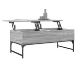 Coffee Table Grey Sonoma 100x50x40 cm Engineered Wood and Metal 845379
