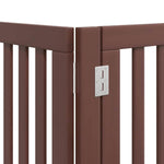 Dog Gate with Door Foldable 15 Panels Brown 750 cm Poplar Wood 3155661