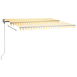 Manual Retractable Awning with LED 400x300 cm Yellow and White 3069743