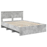 Bed Frame Concrete Grey 140 x 200 cm Engineered Wood 3408854