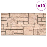 3D Wall Panels with Beige Brick Design 10 pcs EPS 147206