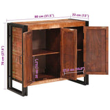 Sideboard with Doors Brown Solid Reclaimed Wood and Metal 4104750