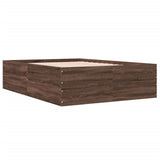 Bed Frame without Mattress Brown Oak 140x200 cm 3280929