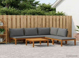 6 pcs Solid Acacia Wood & Rope Natural 3407757