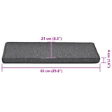 Stair Mats 30 pcs 65x21x4 cm Dark Grey Rectangular Edge 3365766