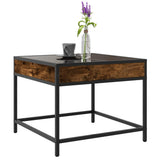 Coffee Table with Infinity LED Smoked Oak 50x50x41 cm 847679