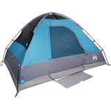 ZNTS Camping Tent Dome 4-Person Blue Waterproof 94778