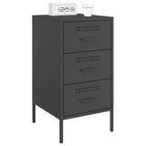 ZNTS Bedside Cabinet Black 36x39x68 cm Steel 843078