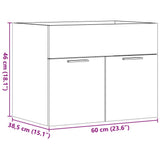 Sink Cabinet Concrete Grey 60x38.5x46 cm Engineered Wood 856208