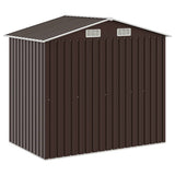 Garden Shed with Rack Brown 205x130x183 cm Iron 47105