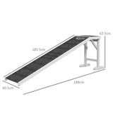 Pet Ramp for Dogs with Non-Slip Carpet and Top Platform - White & Grey T3398P425259