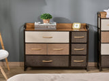 Chest of Drawers with 7 Foldable Drawers, 3-Tier Fabric Bedroom Dresser, Clothes Storage Unit for T3398P344162