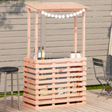 ZNTS Outdoor Bar Table with Roof 112.5x57x195.5 cm Solid Wood 832537