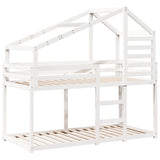 Bunk Bed without Mattress White 90x200 cm Solid Wood Pine 3281971