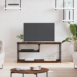 TV Cabinet Smoked Oak 103x38x46.5 cm Engineered Wood and Steel 831825