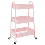 Storage Trolley 3-Tier Pink 42x41.5x77 cm Steel 4012383