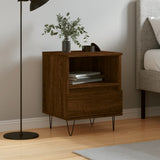 Bedside Cabinet Brown Oak 40x35x50 cm Engineered Wood 830634