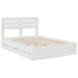 Bed Frame with Drawer White 150 x 200 cm Engineer Wood 3411494