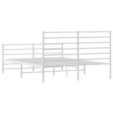 Metal Bed Frame without Mattress with Footboard White 150x200cm 352388