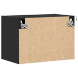 Wall-mounted Bedside Cabinets with LED Lights 2 pcs Black 852092