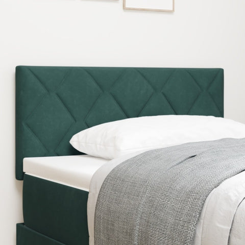 ZNTS LED Headboard Diamond Blocks Design Dark Green 100 cm Velvet 3338210