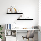 Floating Wall Shelves 2 pcs High Gloss Black 90x23.5x3.8 cm MDF 323776