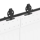 Sliding Door Hardware Kit 366 cm Steel Black 3295799