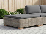 Footrest with Cushion GENDT Natural Rattan Kubu Grey 42034395