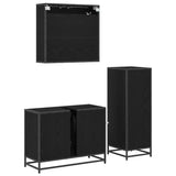 Bathroom Furniture Set with Door 3 pcs Old Wood Engineered Wood 3402491