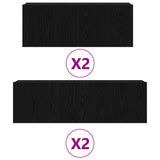 TV Cabinet Set 4 pcs Black Oak Engineered Wood 3333057