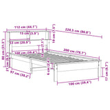 Bookcase Bed without Mattress 100x200 cm Solid Wood Pine 855717