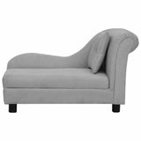 Dog Sofa with Pillow Grey 83x44x44 cm Plush 171100