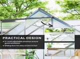 192.5 x 131cm Walk-In Polycarbonate Greenhouse - Silver-Tone T3398P314198