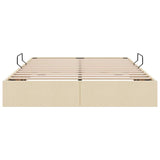 Storage Bed with Mattress Creme 140 x 190 cm Fabric 3370014