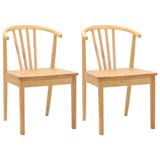 Dining Chair 2 pcs Natural Solid Rubberwood 42020396