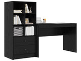 Desk with Drawer with Shelf with Storage 2 pcs Black Oak 3337322
