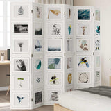 Room Divider 6 Panels White Solid Wood Paulownia 358699