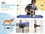 42" Dog Grooming Table, Adjustable Pet Cat Drying Beauty Table with 2 Loops Storage Basket, Rubber T3398P376422