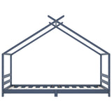 Kids Bed Frame Grey Solid Pine Wood 90x200 cm 289615