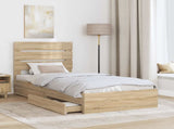 Storage Bed with Drawer Sonoma Oak 90 x 200 cm Engineered Wood 3411924