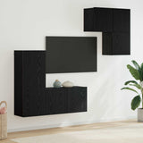 TV Cabinet 4 pcs Black Oak Engineered Wood 3402766