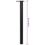 4 Height Adjustable Table Legs Black 870 mm 242140