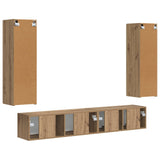 TV Cabinet Set Wall-mounted 3 pcs Artisan Oak Engineered Wood 3408987