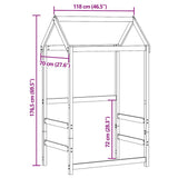 Kids' Bed Roof 118x70x176.5 cm Solid Wood Pine 846985