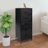 Chest of Drawers Black 42x35x110 cm Solid Pinewood 349928