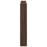 Storage Headboard with LED Brown Oak Engineered Wood 3418654