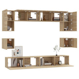 8 Piece TV Cabinet Set Sonoma Oak Engineered Wood 3114416