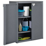 Garden Storage Cabinet Grey 65x45x88 cm PP Rattan 364062