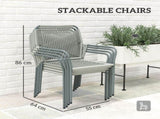Five-Piece PE Rattan Garden Dining Set with Cushions & Stackable Chairs - Light Grey T3398P377534