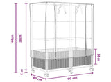 Garden Planter with Greenhouse Cover&Wheels 2 pcs White PP 3422983